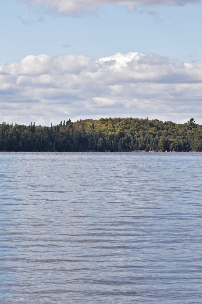 Un lac du parc Algonquin sous un ciel nuageux